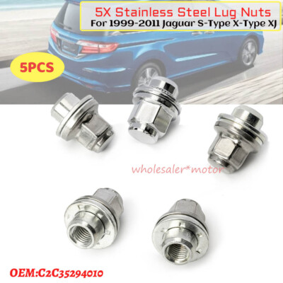 5X Stainless Steel Lug Nuts For Jaguar S-Type X-Type XJ XF 1999-2011 C2C35294010