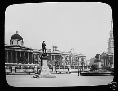 Magische Glaslaternenfolie THE NATIONAL GALLERY LONDON.  C1900 LONDON ENGLAND .