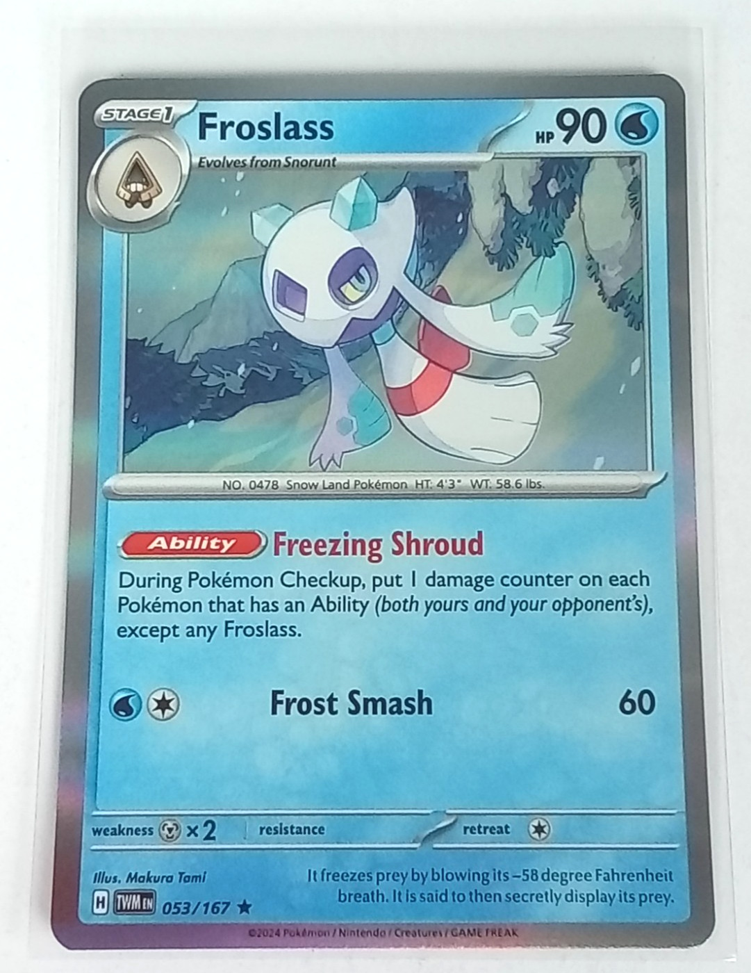 Froslass 53/167 Twilight Masquerade Holo Rare Pokémon Card 2024