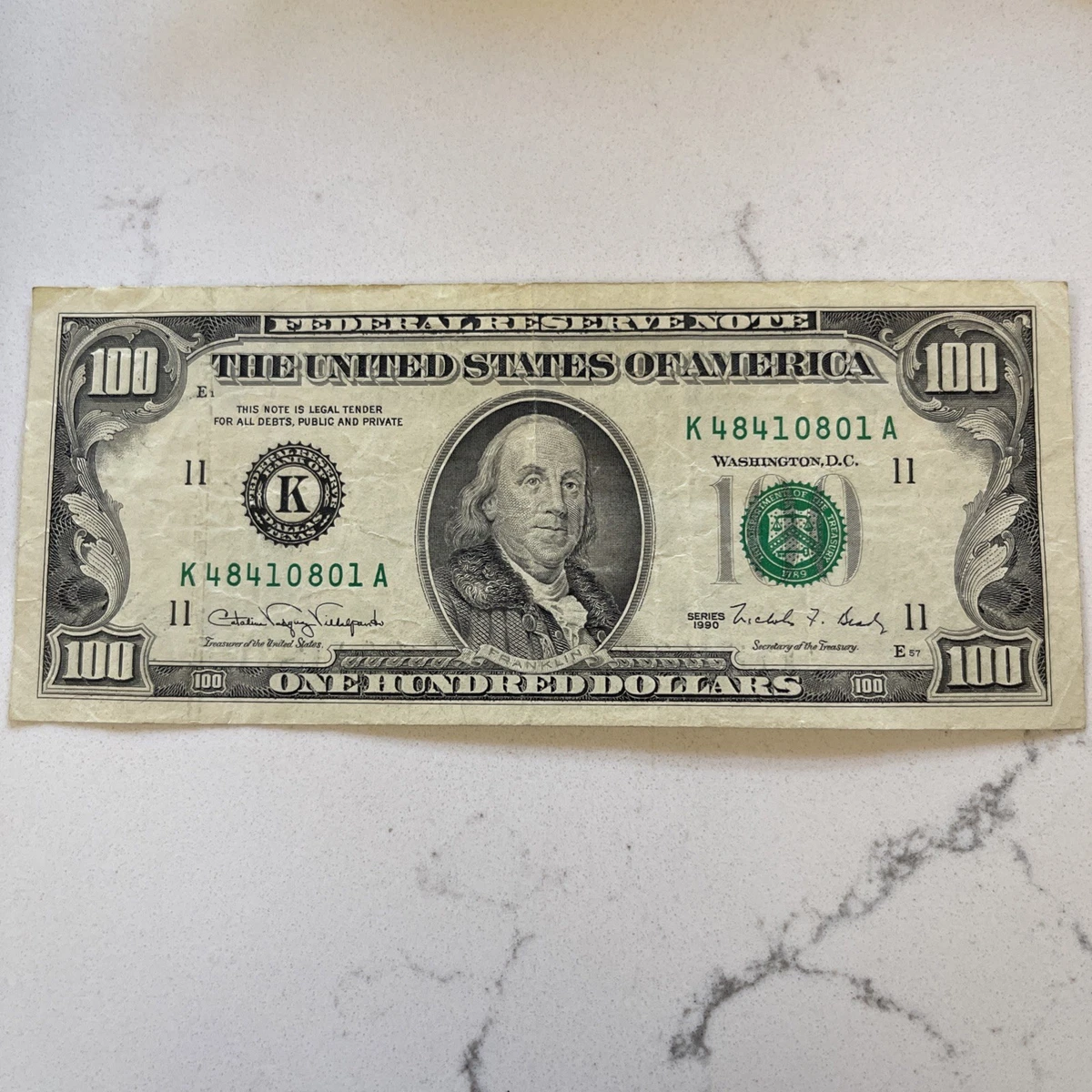 $100 1990 未分级美国小纸币说明| eBay