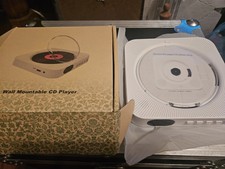 New Portable Wall Mountable Bluetooth CD Player w/Remote Control, White