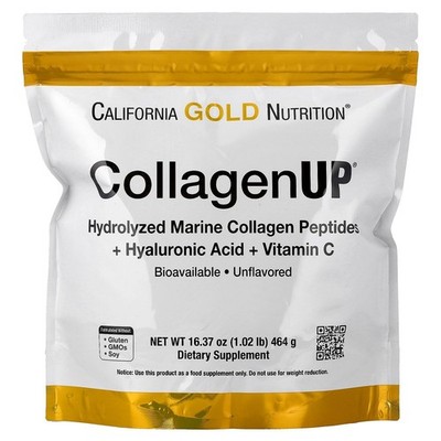 California Gold Nutrition CollagenUP , Hydrolyzed Marine Collagen Peptides wi...