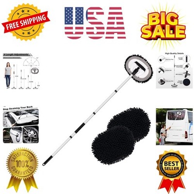 62'' Car Wash Brush Kit Mitt Mop Sponge with Long Handle Chenille Microfiber C...
