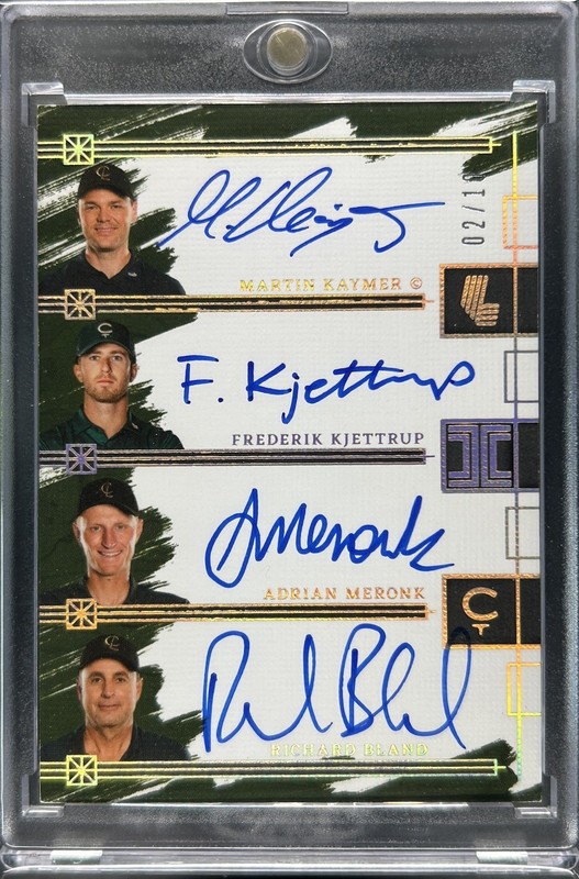 2024-25 Panini Impeccable LIV Golf Kaymer Kjettrup Meronk Bland Quad Auto #/10
