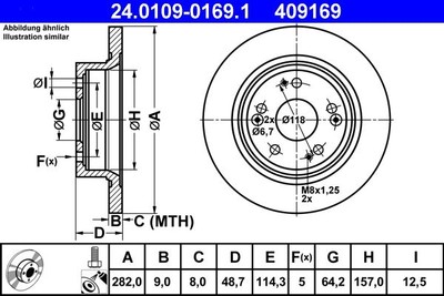 Brake Disc HONDA ACCORD VIII 2.0 i 24.0109-0169.1