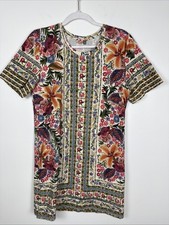 Farm Rio Brazil Mini Floral Printed Shift Dress Cotton Size Large Rare Boho