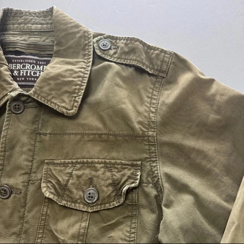 Abercrombie & Fitch Sentinel Jacket Mens XL Green Canvas Field Military Vintage image 3