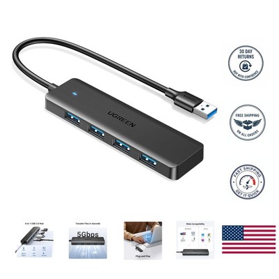Effortless USB Expansion: 4-Port USB 3.0 Hub for Keyboards and Gaming Devices