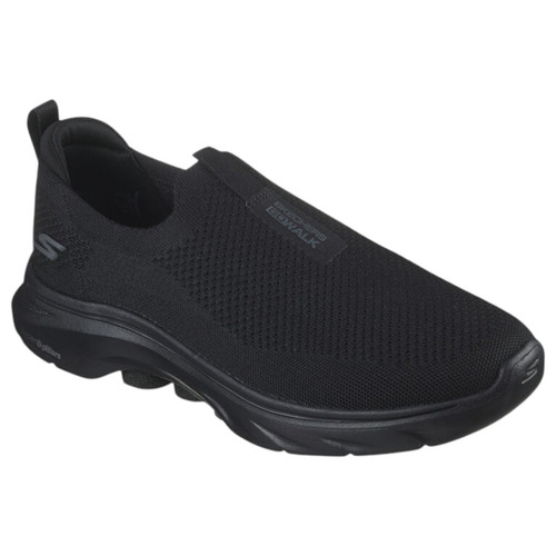 Mens Skechers Go Walk 7 Extra Wide Black Slip On Sneaker Shoes - Picture 1 of 6
