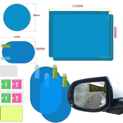 6x Fenster Antibeschlag Auto Film Aufkleber Blau Regenschutz Rückansicht