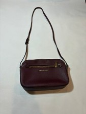 Michael Kors Crossbody Bag Plum Purple Saffiano Leather Small Zip