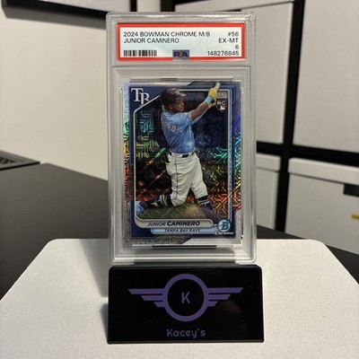2024 Bowman Chrome Mega Box Junior Caminero Tampa Bay Rays Mojo Refractor RC PSA