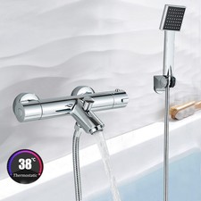 Badewannenarmatur mit Thermostat Duschset Wasserhahn Badewanne Handbrause Chrom