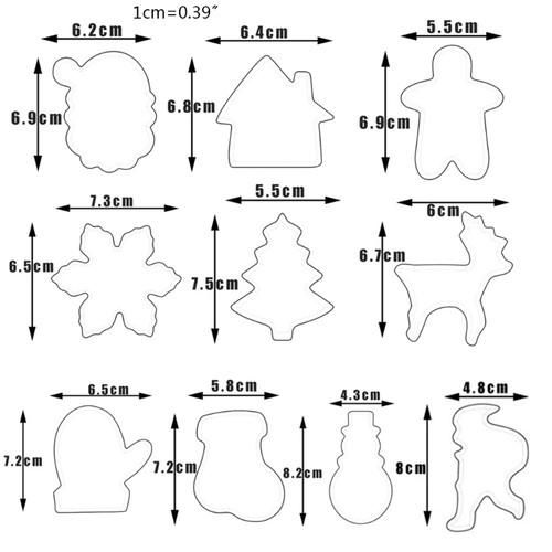 10 Pieces Stainless Steel Christmas Cookie Cutters Snowflake Gloves Baking Tools - Picture 8 of 8