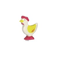 Holztiger Holzfigur Huhn Stehend Gelb Holzspielzeug