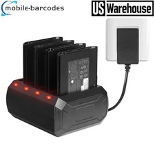 4-Slot Battery Charging Cradle with Adapter for Zebra TC51 TC510K TC52 TC56 TC57