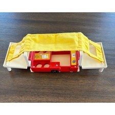 Vintage 1979 Fisher Price Little People Pop Up Camper Canvas Yellow #992-Plastic