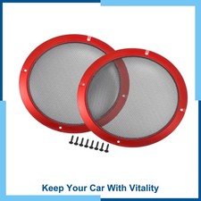 2pcs 8" Car Speaker Grill Cover Mesh Audio Subwoofer Guard w/ Screws Red