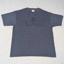 Vintage HAWAII Embroidered T- Shirt Size XL Single Stitch Made in USA Navy Blue