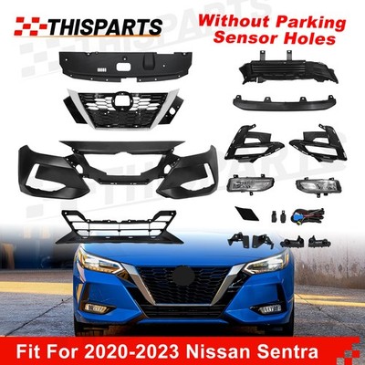 For 2020-2023 Nissan Sentra Front Bumper Cover Grille Shutter Fog Light Assembly