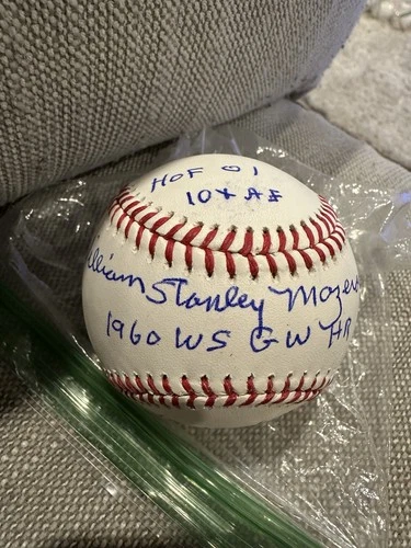 Bill Mazeroski Signed Baseball With Full name And Many Inscriptions