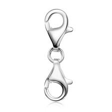 MATERIA 925 Silber Doppelkarabiner Karabiner Wechsel Verschluss f&uuml;r Bead Armband