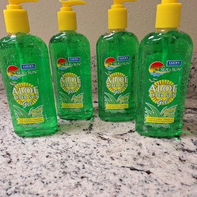 4 PACK Lucky Super Soft Sea n' Sun Aloe Vera After Sun Gel, 12 Fl Oz (355mL)
