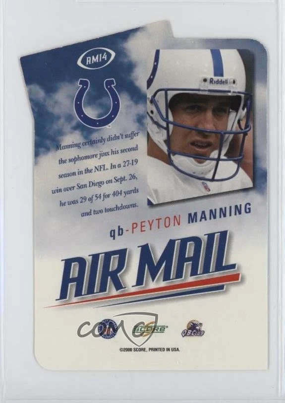 2000 Score Air Mail Peyton Manning #AM14 HOF - Image 2 of 2