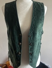 Vintage Bechamel Leather suede Vest green sz Womens S Snap Western St Patrick’s 