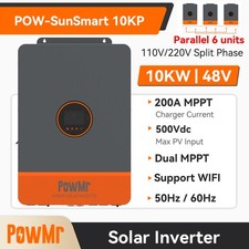 PowMr 10KW 48V 120V/240V Split Phase Solar Hybrid Inverter 200A MPPT Controller