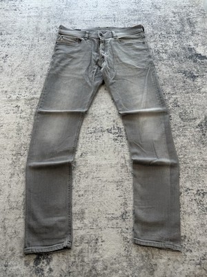 Diesel Jeans Herren W32 L30 Grau Tepphar Slim Karotte Stretch Freizeit 0RF84 Knopf