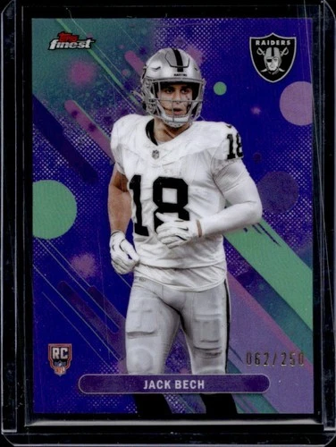 2025 Topps Finest Jack Bech RC Purple Refractor Rookie #/250 Raiders