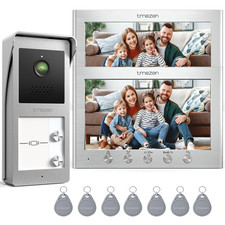 TMEZON Videocitofono 2 Fili Bifamiliare Citofoni con Due Monitor TFT a Colori 7'