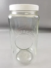 Vintage Harvest Time Clear Square Jar with Lid 