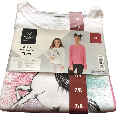 Member's Mark Girls 2 Pack My Favorite Tees Size 7/8 Unicorn New