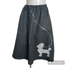 Forum Novelties Poodle Skirt Black Silver O/S Sequins Halloween Costume Felt