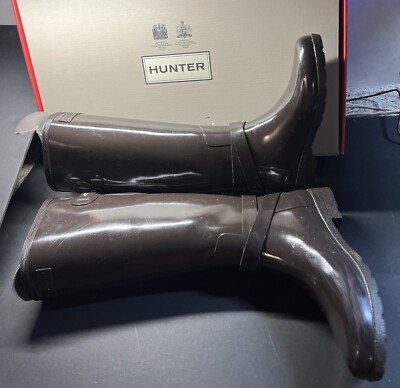 Hunter Original Tall Gloss Women's Rain Boots - Brown/Bitter