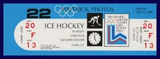 UNITED STATES 1980 OLYMPICS "MIRACLE ON ICE REPRINT GAMETIX USSR@FINLAND (2) TIX