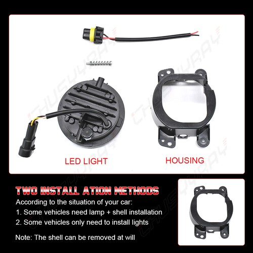 Par de lámparas antiniebla LED redondas de 4 pulgadas para Ford Focus MK2 2004-2012 Freestyle - Imagen 9 de 12