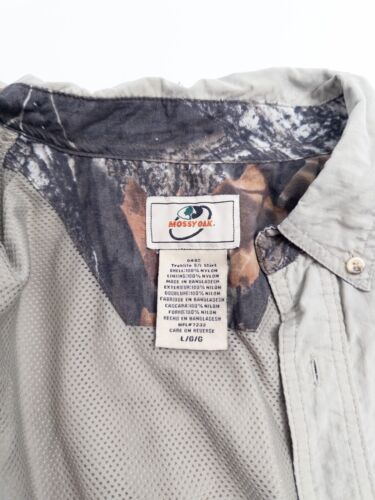 Mossy Oak Treklite Shirt Mens Large Green Short Sleeve Hunting Shirt - Picture 3 of 9