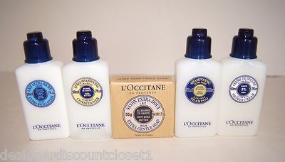 New L'OCCITANE 5 pc Shea Butter Bath and Shower Travel Set Free Ship