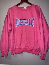 VINTAGE 1990's AUSTRALIA PINK VACATION COLLEGIATE CREWNECK SWEATSHIRT large