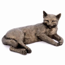 Polly - Cat lying Cold cast Bronze Sculpture statue ornament Paul Jenkins