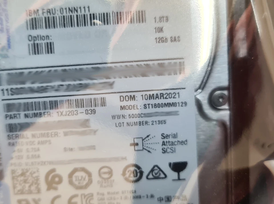 NEW 01LJ063 01NN111 1.8TB 12Gbs SAS 10K IBM FS7200 Storwize V7000 - Image 3 of 3