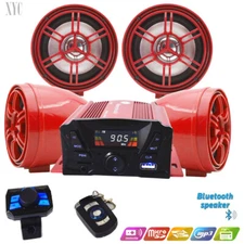 4 Ch 3' UTV/ATV/Snowmobile/Marine Amplified Speaker System Bluetooth, Anti-theft