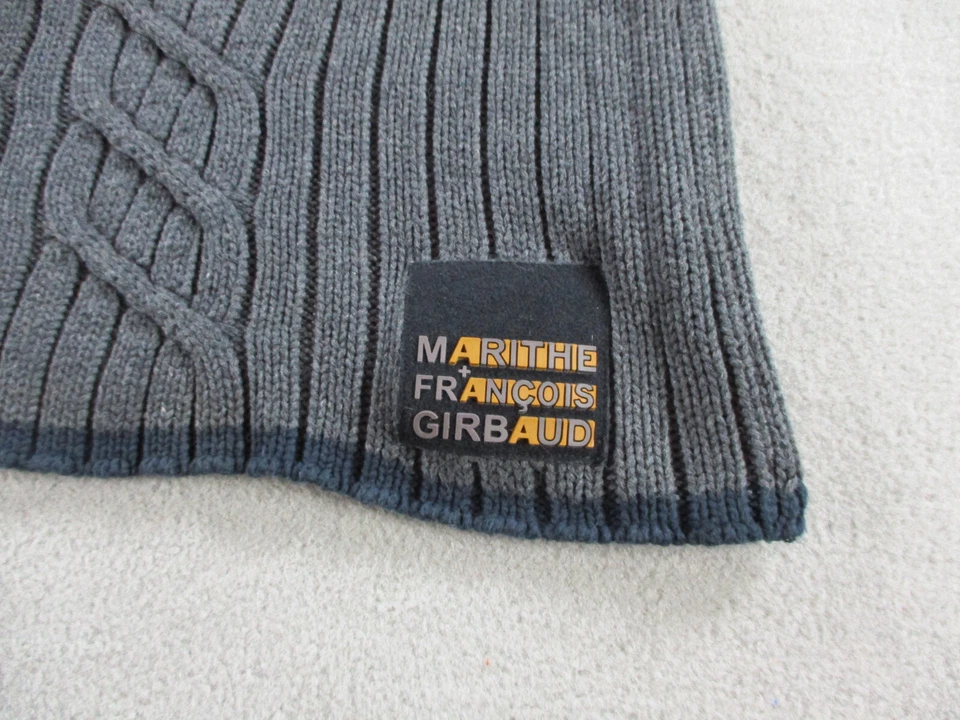 Suéter Girbaud Para Hombres Grande Gris Pesado Tejido con Cable Hip Hop Y2K De Colección Foto 4 de 4