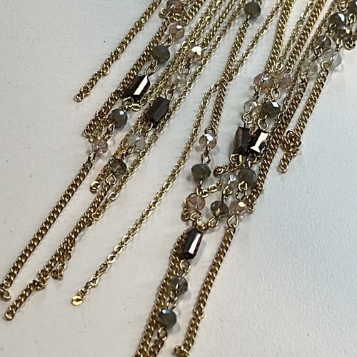 INC International Concepts Fold Chain Necklace w/ Beaded Details & Fringe, NWT! - Picture 3 of 6