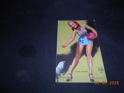 orig Mutoscope Pin-up Erotik USA 40er J. Earl Moran Some chicken