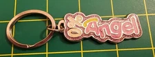 Pink "0% Angel" Novelty Metal Keychain, Keyring