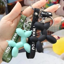 Cartoon Dog Keychain Colorful PVC Soft Rubber Dog Keychains